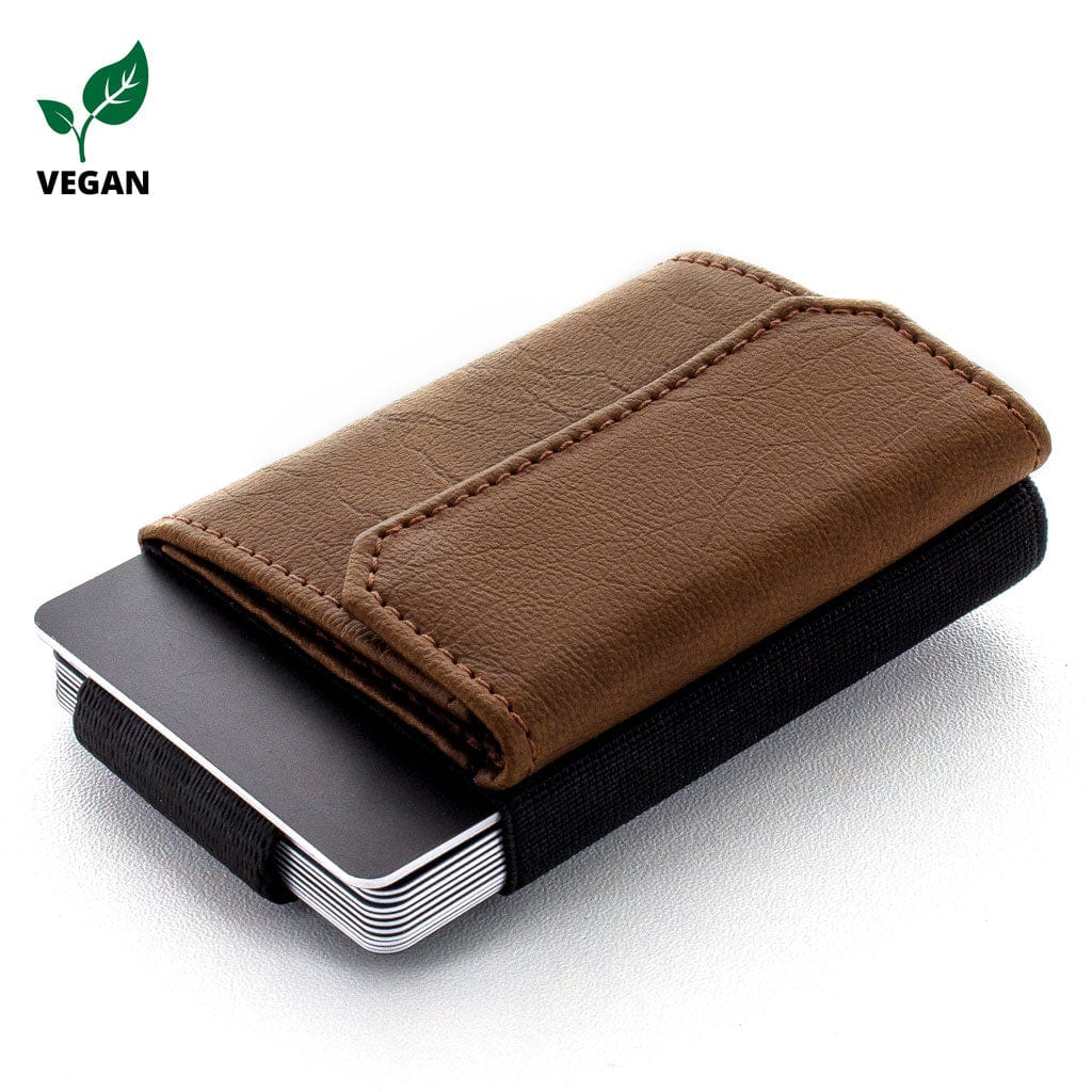 Jaimie Jacobs Geldbeutel Karten Portemonnaie Vegan Brown Nano Boy Pocket Vegan with leather coin pocket Nano Boy Pocket Vegan wallet with leather coin pocket