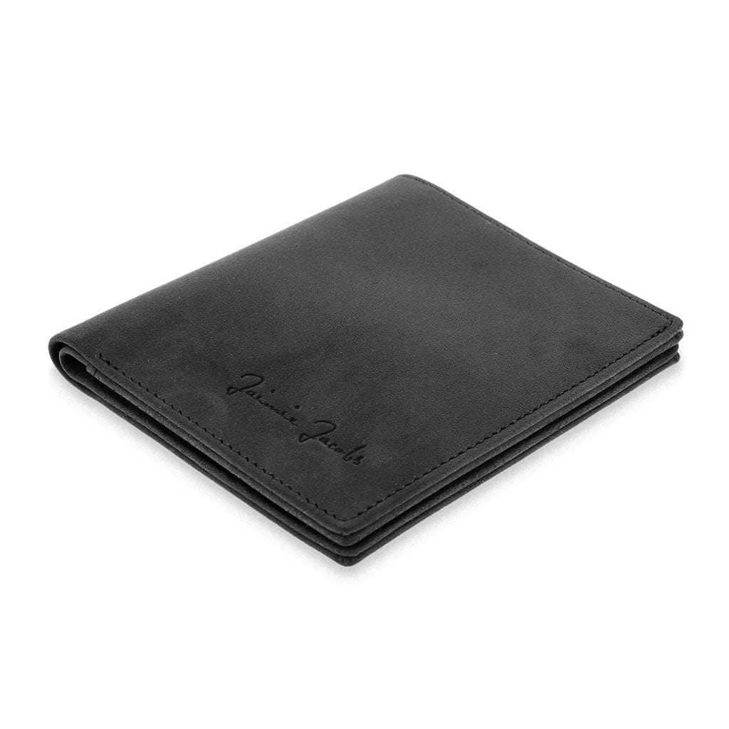 Jaimie Jacobs Geldbeutel Portemonnaie Buffalo Leather Black Slimstar - slim wallet with small coin pocket Slimstar slim wallet without coin pocket