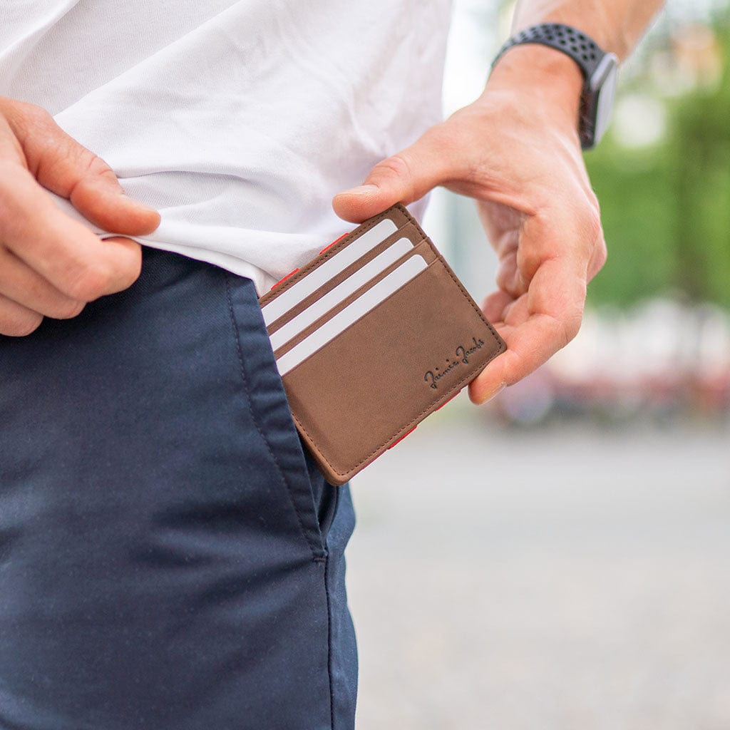 Portefeuille magique Flap Boy Slim pour homme en cuir écologique sans  pochette à monnaie en cuir véritable